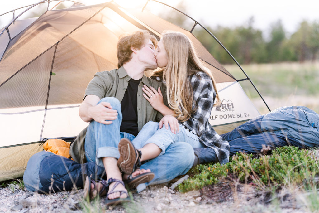 Black Forest Regional Park Engagement Tent Kiss
