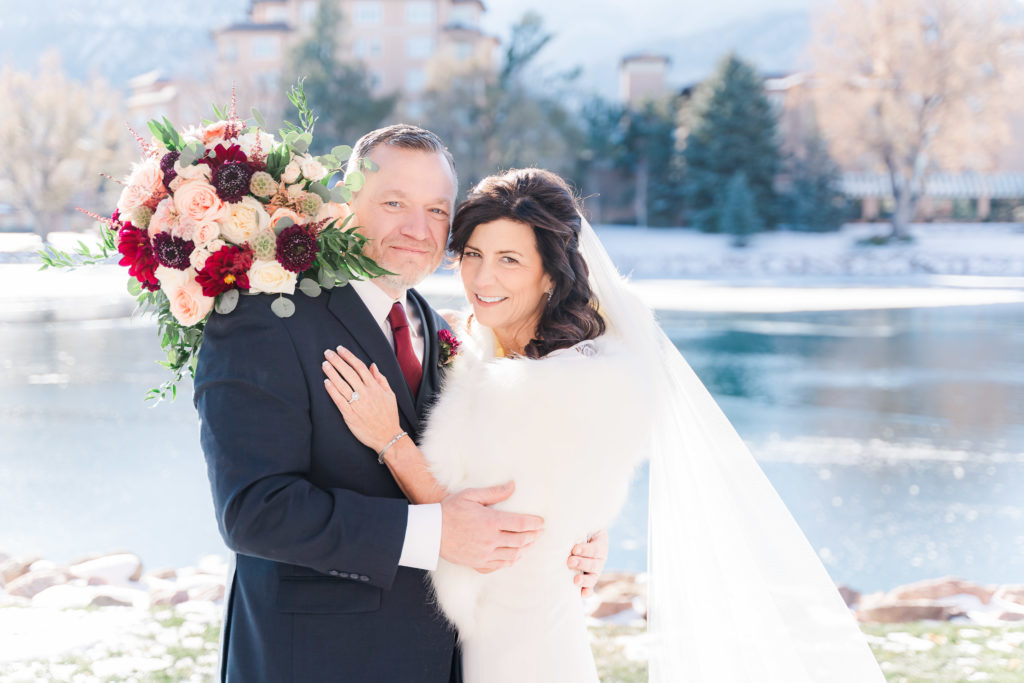 Winter Wedding at The Broadmoor Colorado Springs Bride and Groom