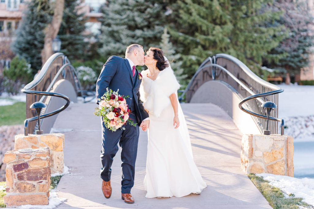 Winter Wedding at The Broadmoor Colorado Springs Bridge Picture 